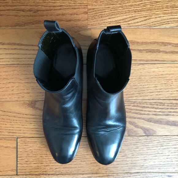 JUST CAVALLI 100% Calfskin Leather Black Flat Ankle Boots Women’s Sz 8 US 39 EUR - Picture 5 of 13